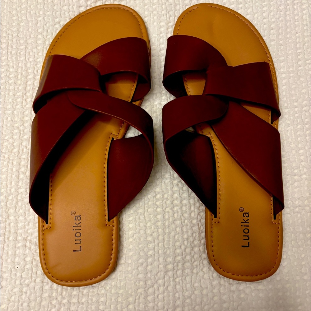 Brown leather sandals